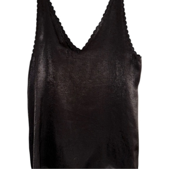 NWT LAUREN CONRAD - SILK SCALLOPED DOUBLE V DRESS TANK TOP SHIRT — SIZE LARGE - Picture 4 of 5